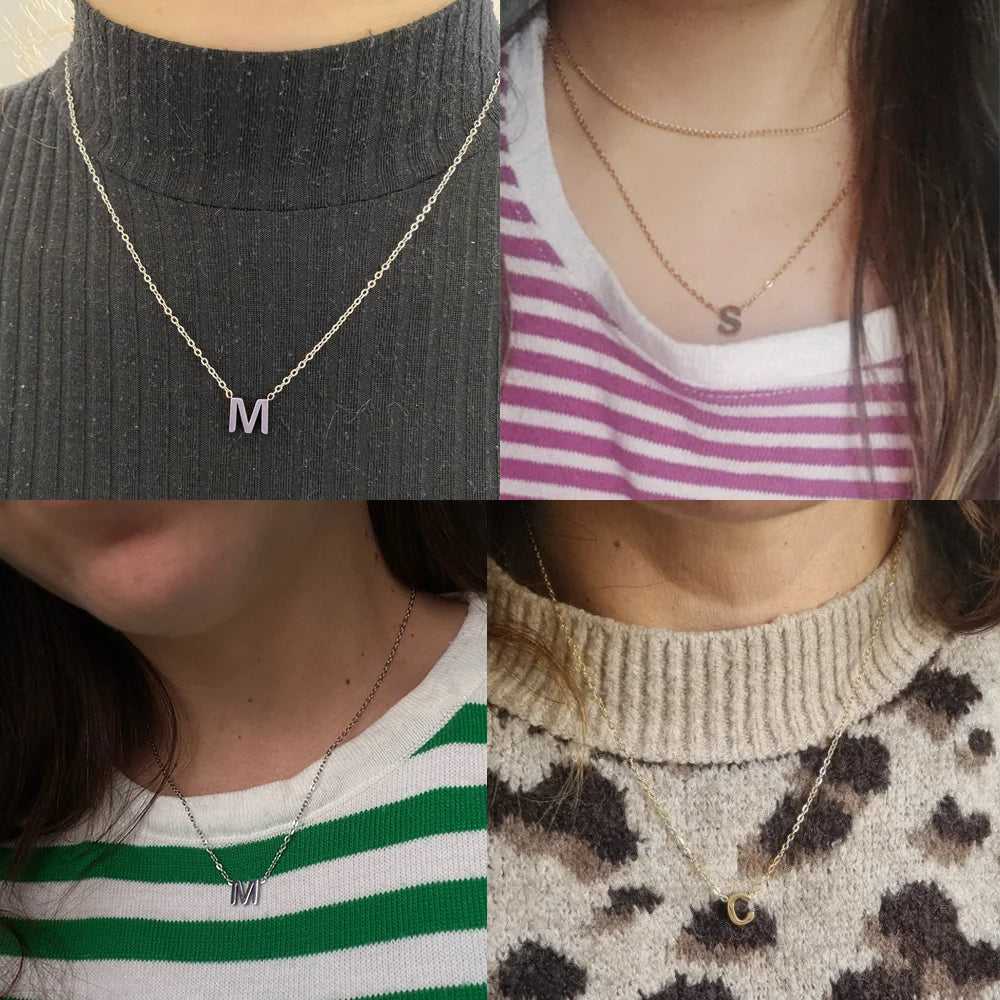 Glamoora Cazador Minimalist Initial A-Z Letter Necklace