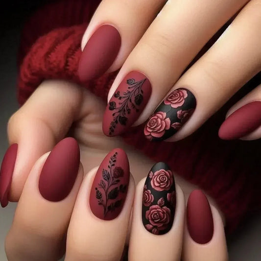 GLAMOORA Autumn Almond Press-On Nails