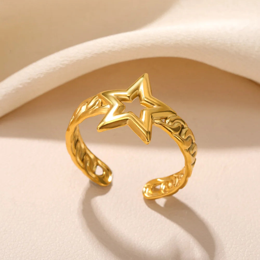 Glamoora Stainless Steel Shell Rings