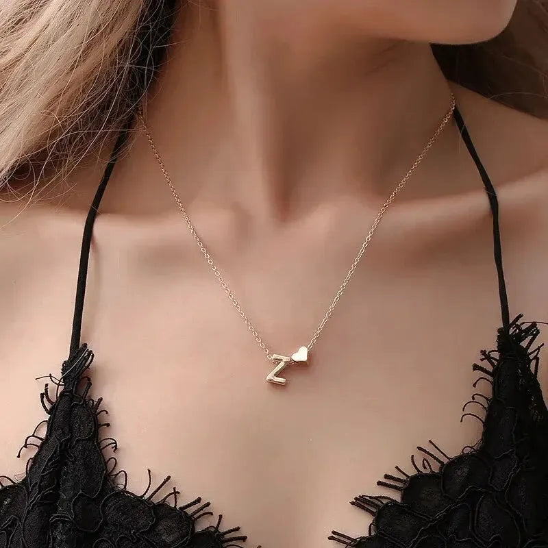 Glamoora 26 Letters Fashion Tiny Heart