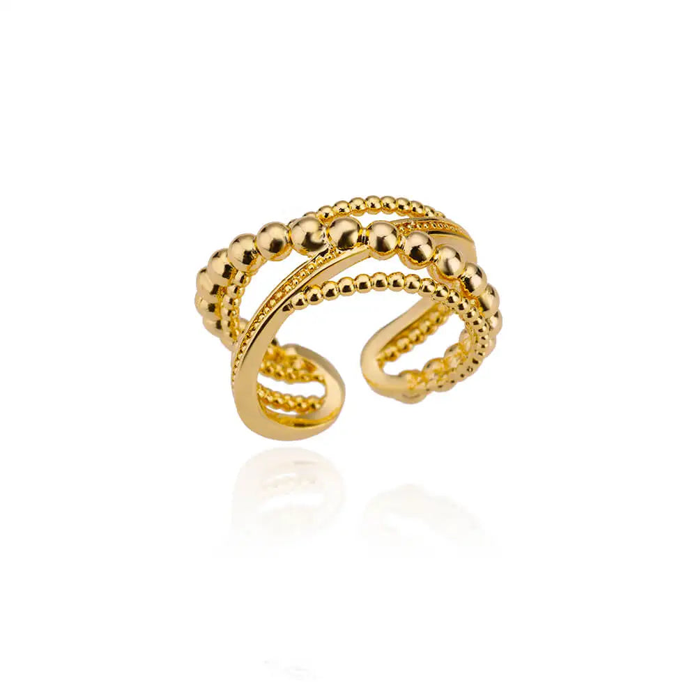 GLAMOORA Gold Stainless Steel Rings