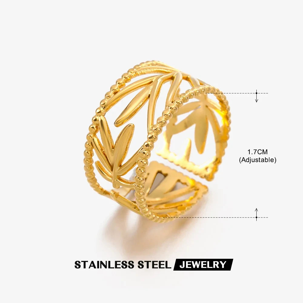 Glamoora Stainless Steel Shell Rings