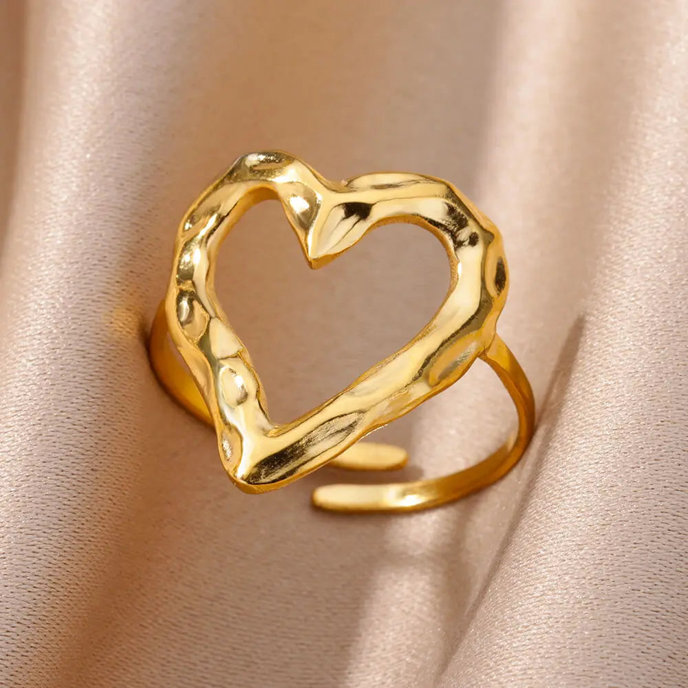 Glamoora Stainless Steel Shell Rings