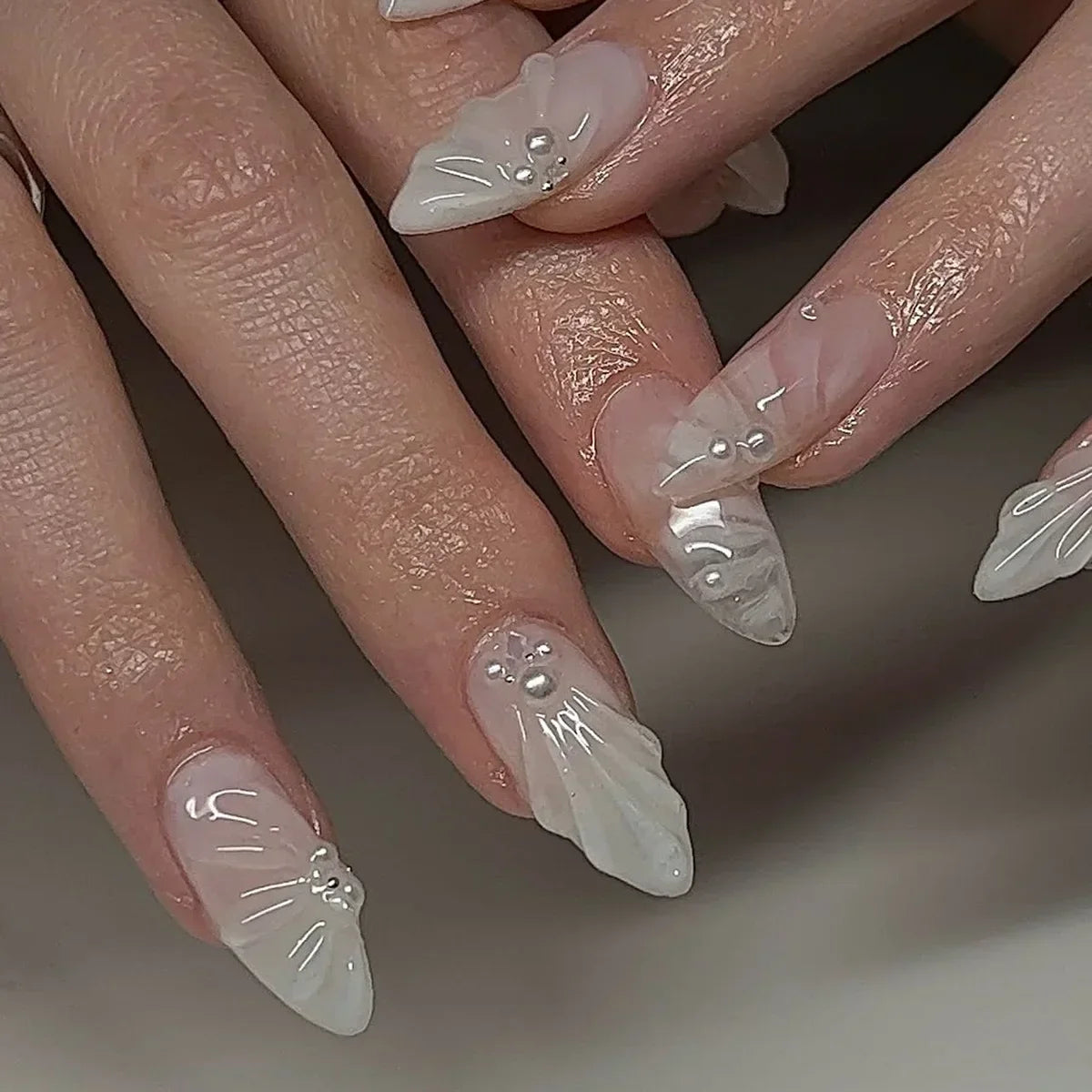GLAMOORA Pink Butterfly Press-On Nails