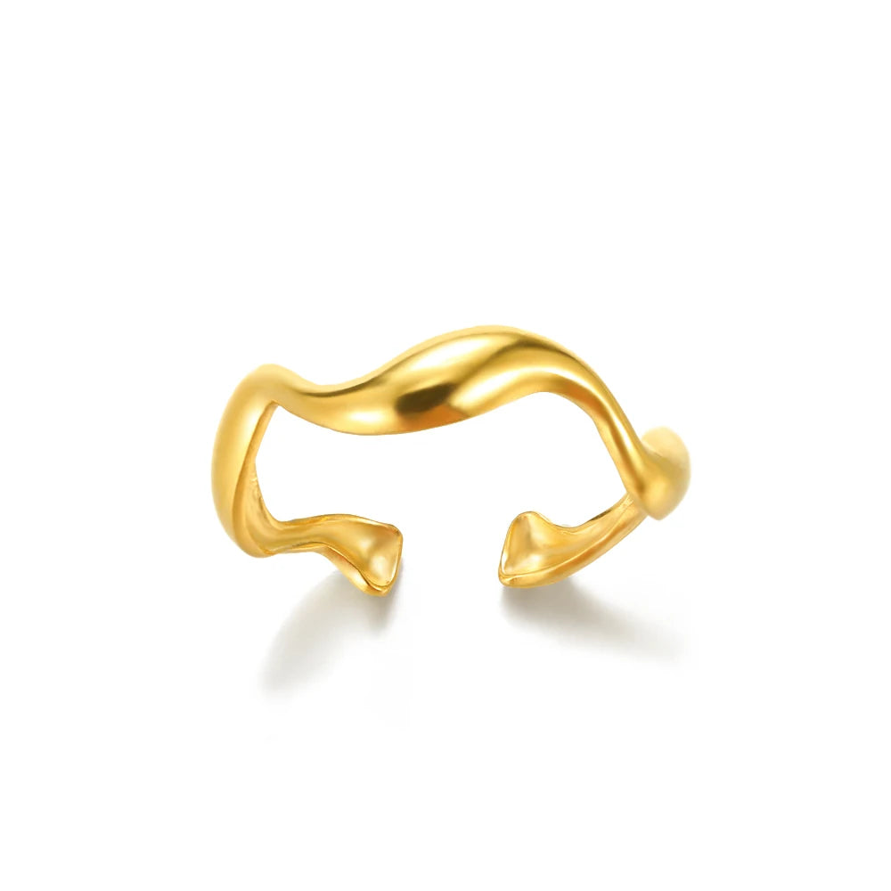 GLAMOORA Gold Stainless Steel Rings