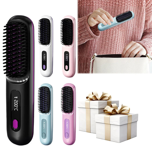 glamoora Cordless Ceramic Heated Hot Brush