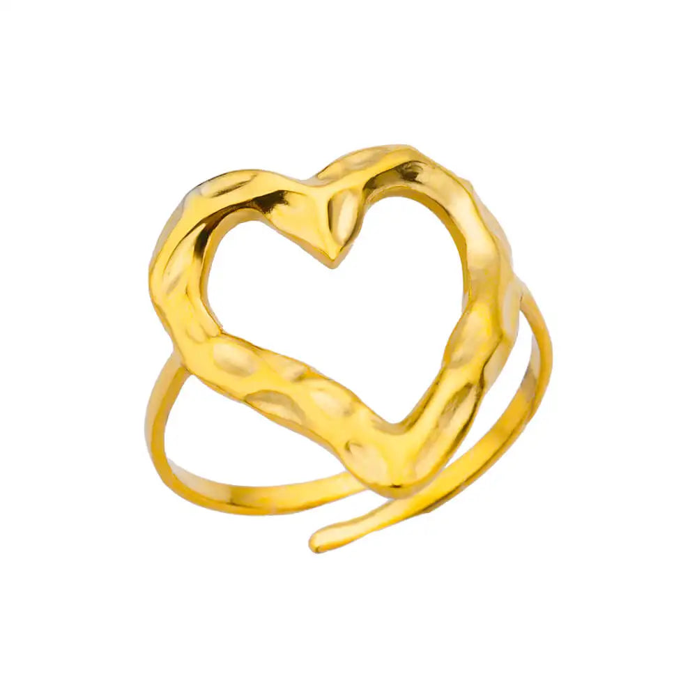 GLAMOORA Gold Stainless Steel Rings