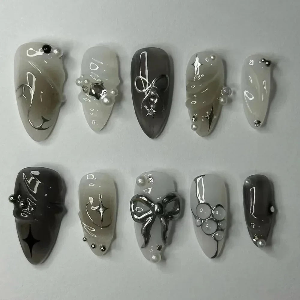 GLAMOORA Pink Butterfly Press-On Nails