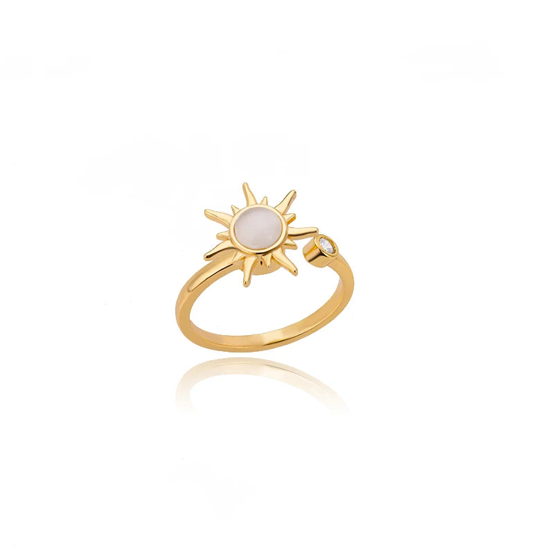 GLAMOORA Gold Stainless Steel Rings