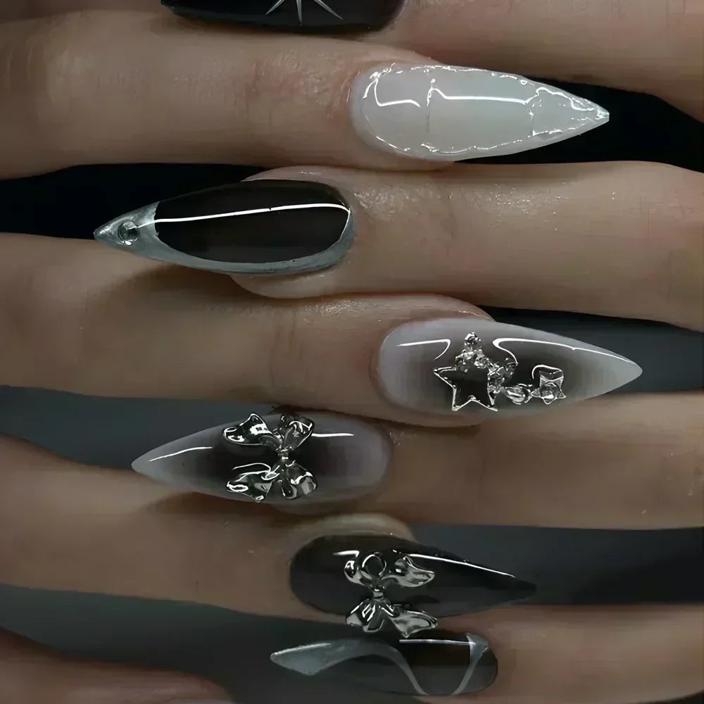 GLAMOORA Pink Butterfly Press-On Nails