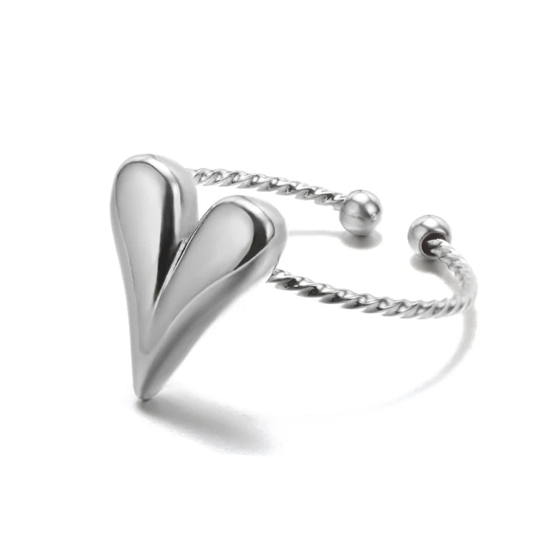 GLAMOORA Gold Stainless Steel Rings