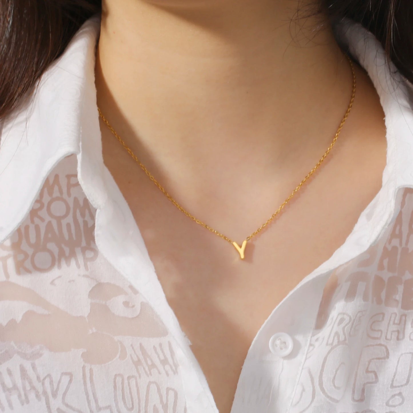 Glamoora Cazador Minimalist Initial A-Z Letter Necklace