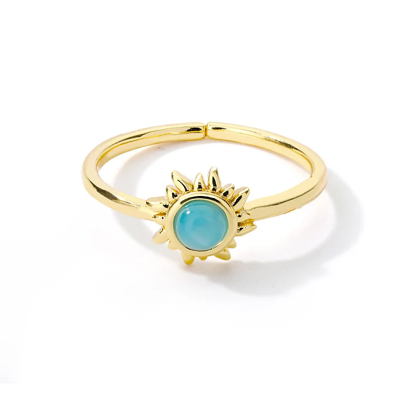 GLAMOORA Gold Stainless Steel Rings