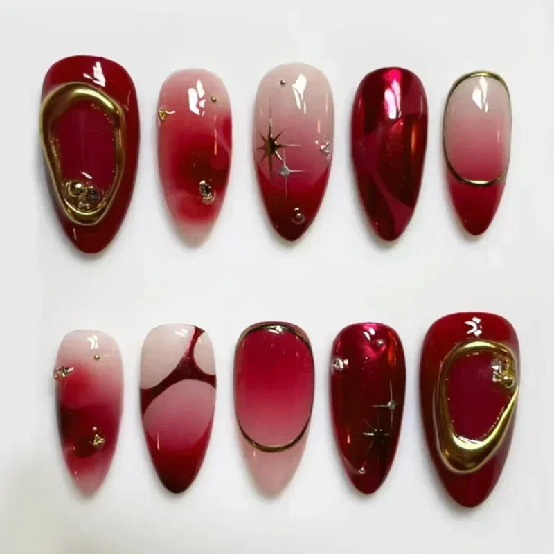 GLAMOORA Pink Butterfly Press-On Nails