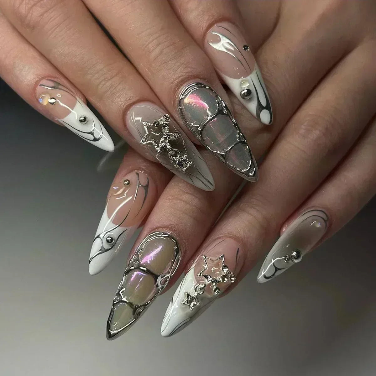 GLAMOORA Pink Butterfly Press-On Nails