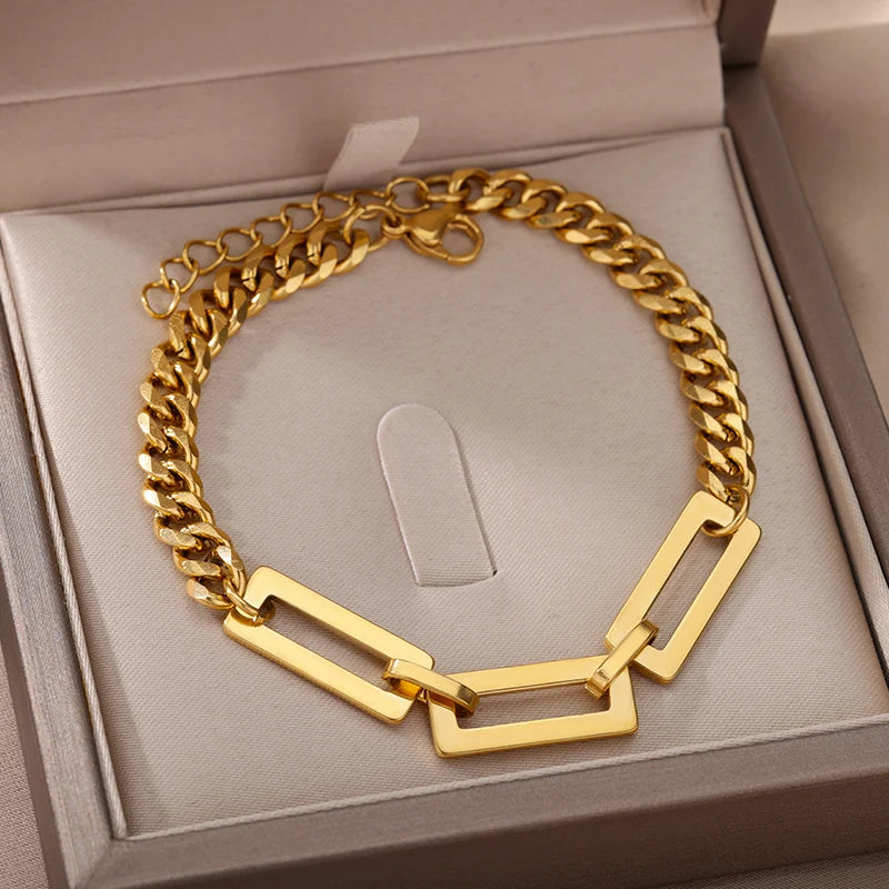 Glamoora New Stainless Steel Fashion Multilayer Bracelets