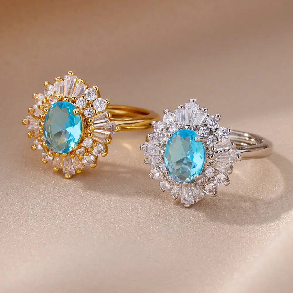 Glamoora Adjustable Colored zircon Ring for Women