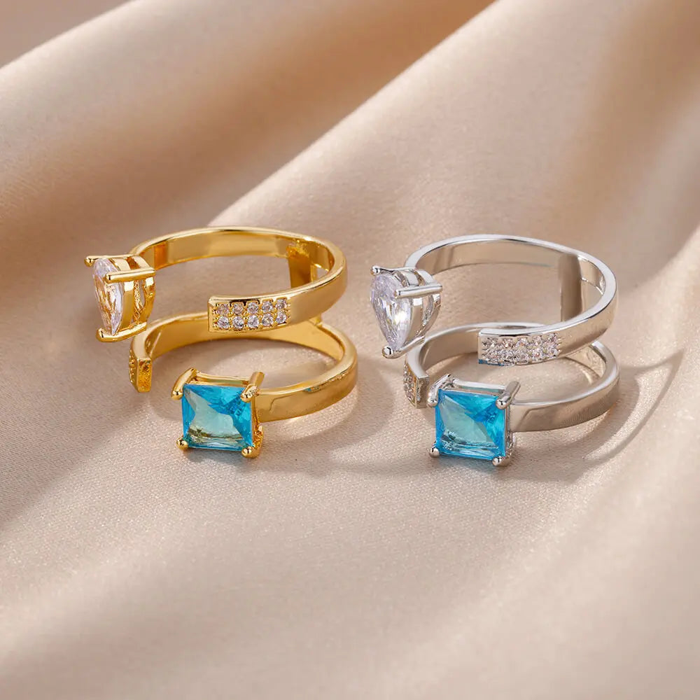 Glamoora Multilayer female Rings Gold
