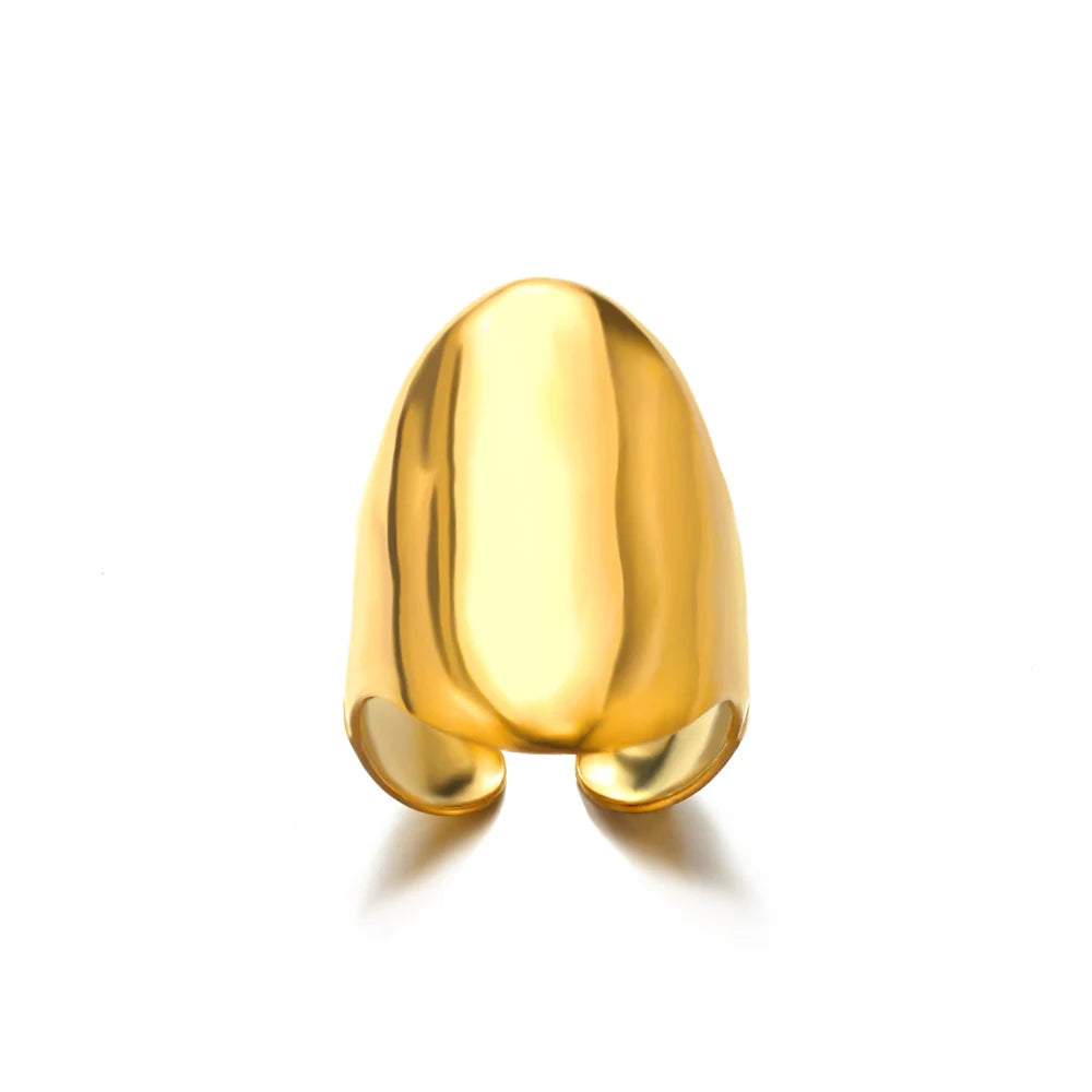 GLAMOORA Gold Stainless Steel Rings