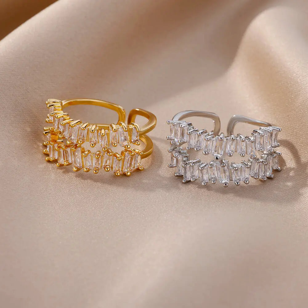 Glamoora Multilayer female Rings Gold