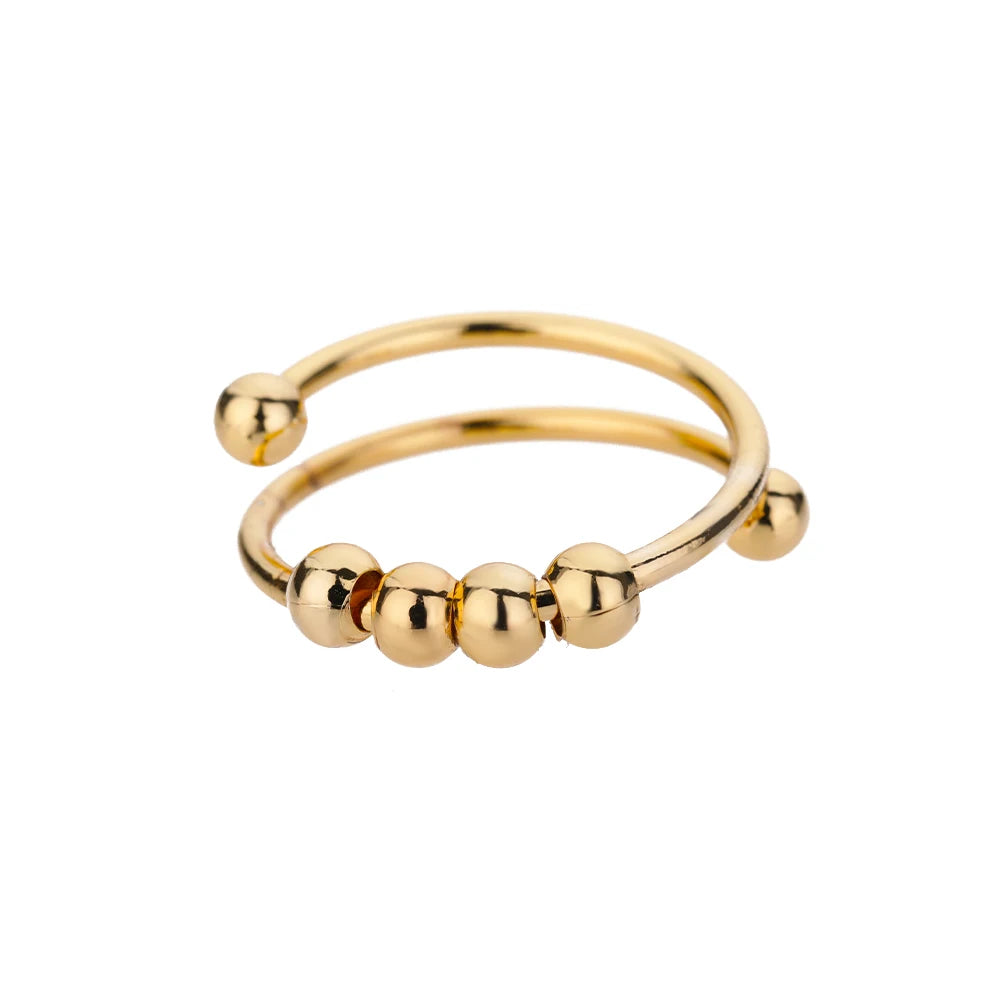 GLAMOORA Gold Stainless Steel Rings