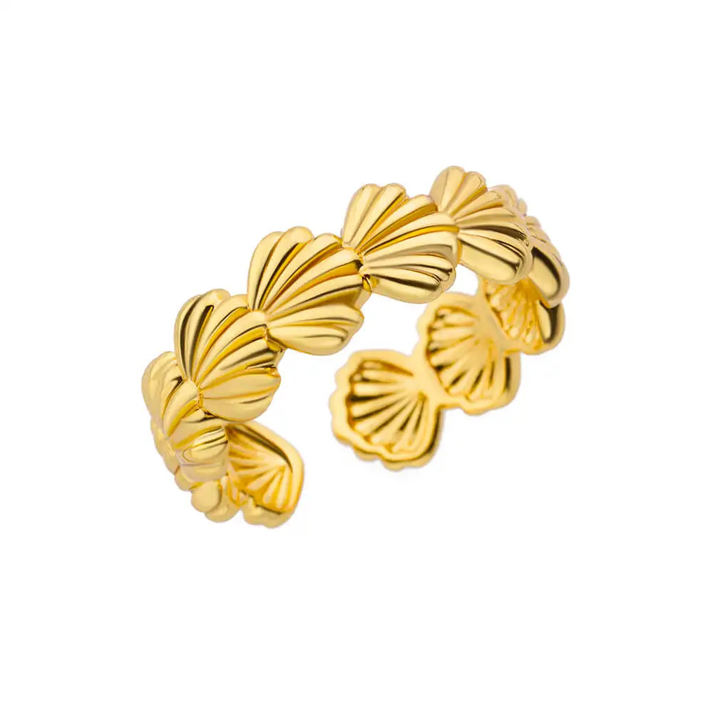 Glamoora Stainless Steel Shell Rings