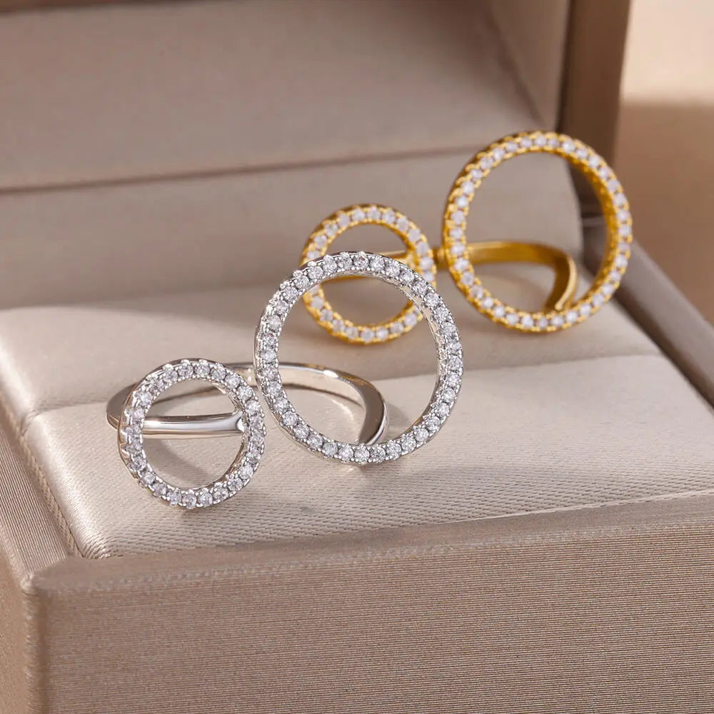 Glamoora Multilayer female Rings Gold