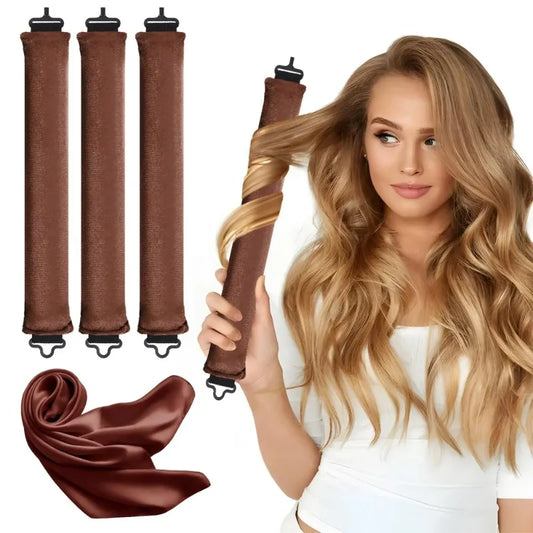 glamoora 4Pcs/set Heatless Velvet Hair Curler