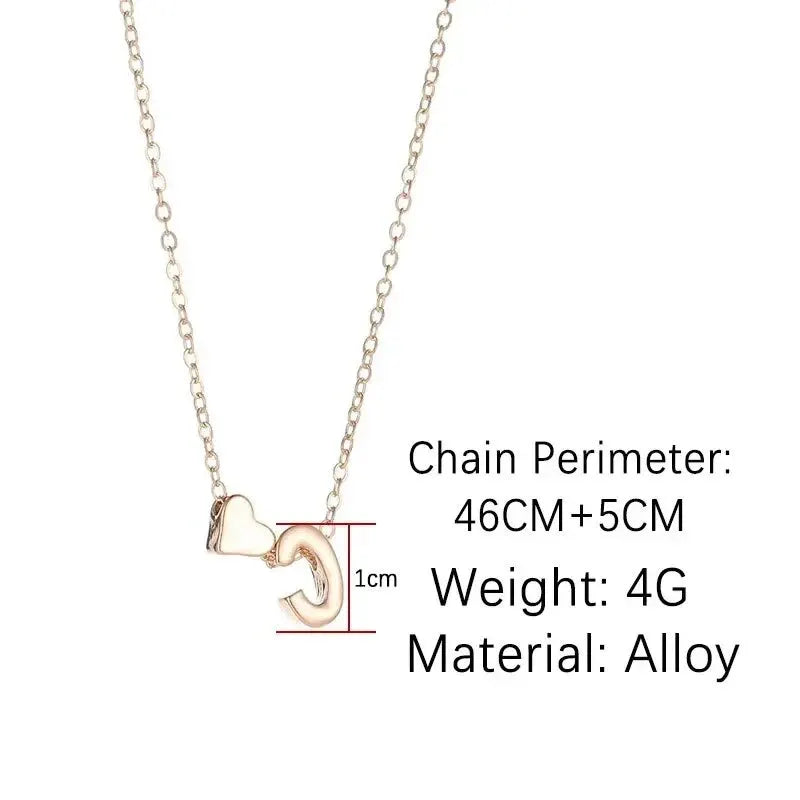 Glamoora 26 Letters Fashion Tiny Heart