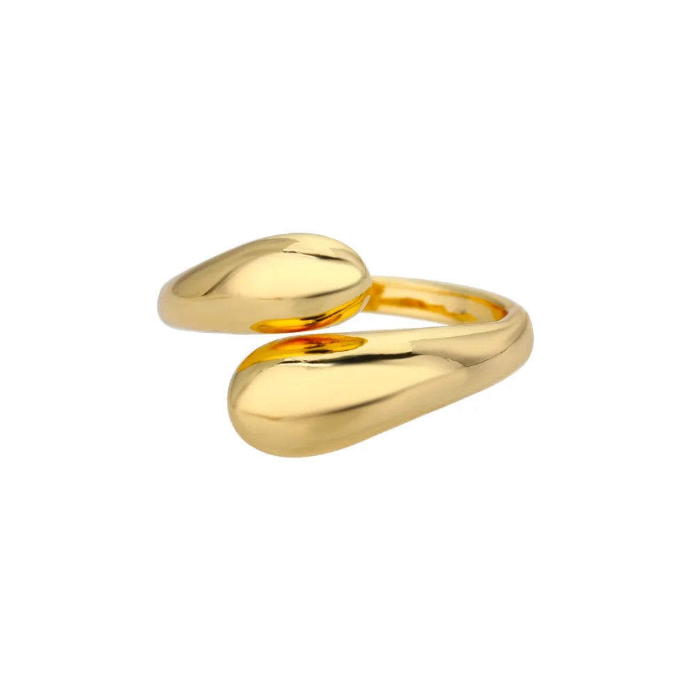 GLAMOORA Gold Stainless Steel Rings
