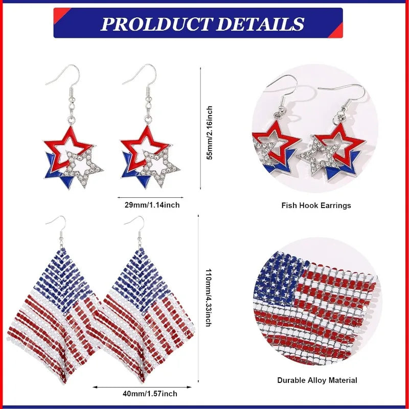 Glamoora 4th of July Earrings