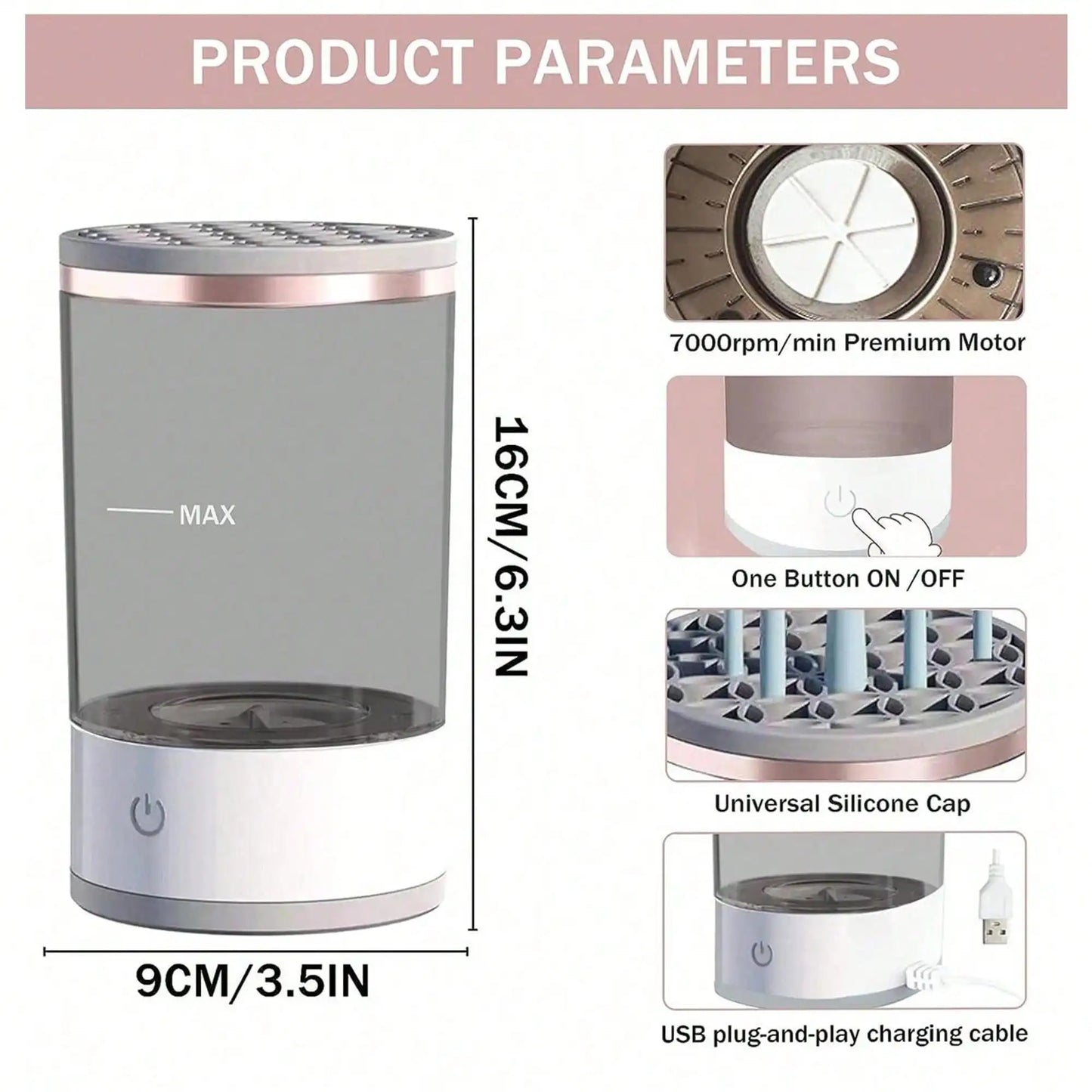 GLAMOORA Electric Makeup Brush Cleaner