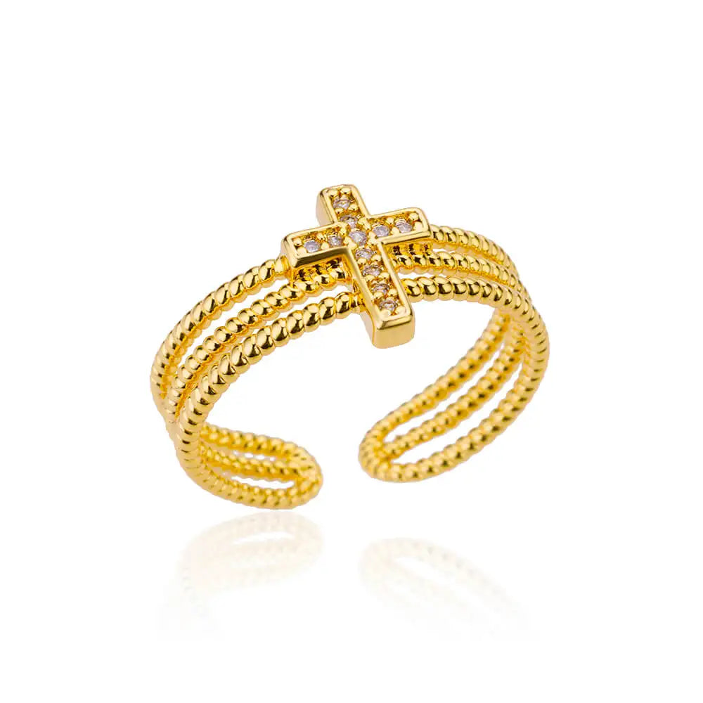 GLAMOORA Gold Stainless Steel Rings