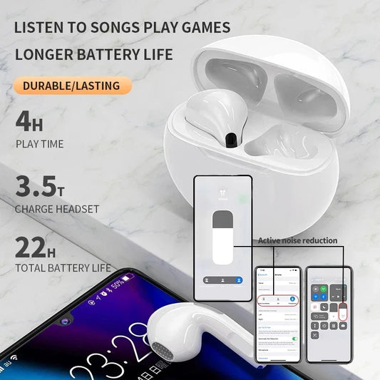 GLAMOORA Pro 6 TWS Bluetooth Earphones