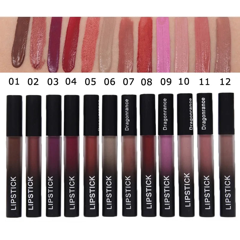 Glamoora - 12 Colors Waterproof Matte Liquid Lipstick