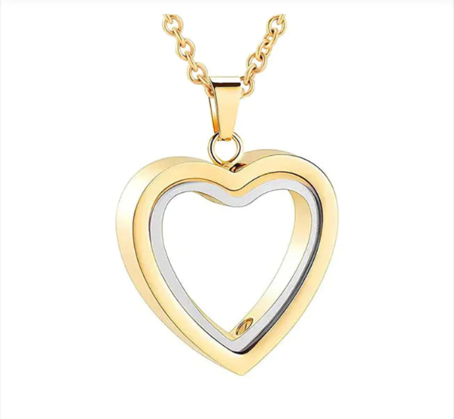 Glamoora - Peach Heart Multi-Color Memorial Locket