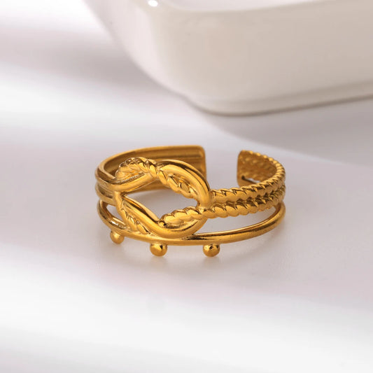 Glamoora Stainless Steel Geometric Hollow Ring