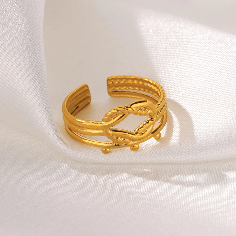 Glamoora Stainless Steel Geometric Hollow Ring