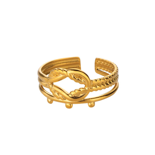 Glamoora Stainless Steel Geometric Hollow Ring
