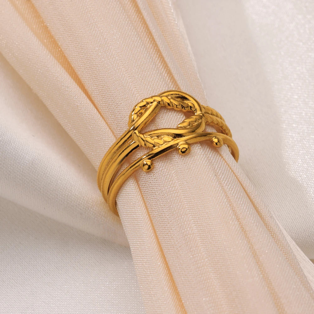 Glamoora Stainless Steel Geometric Hollow Ring