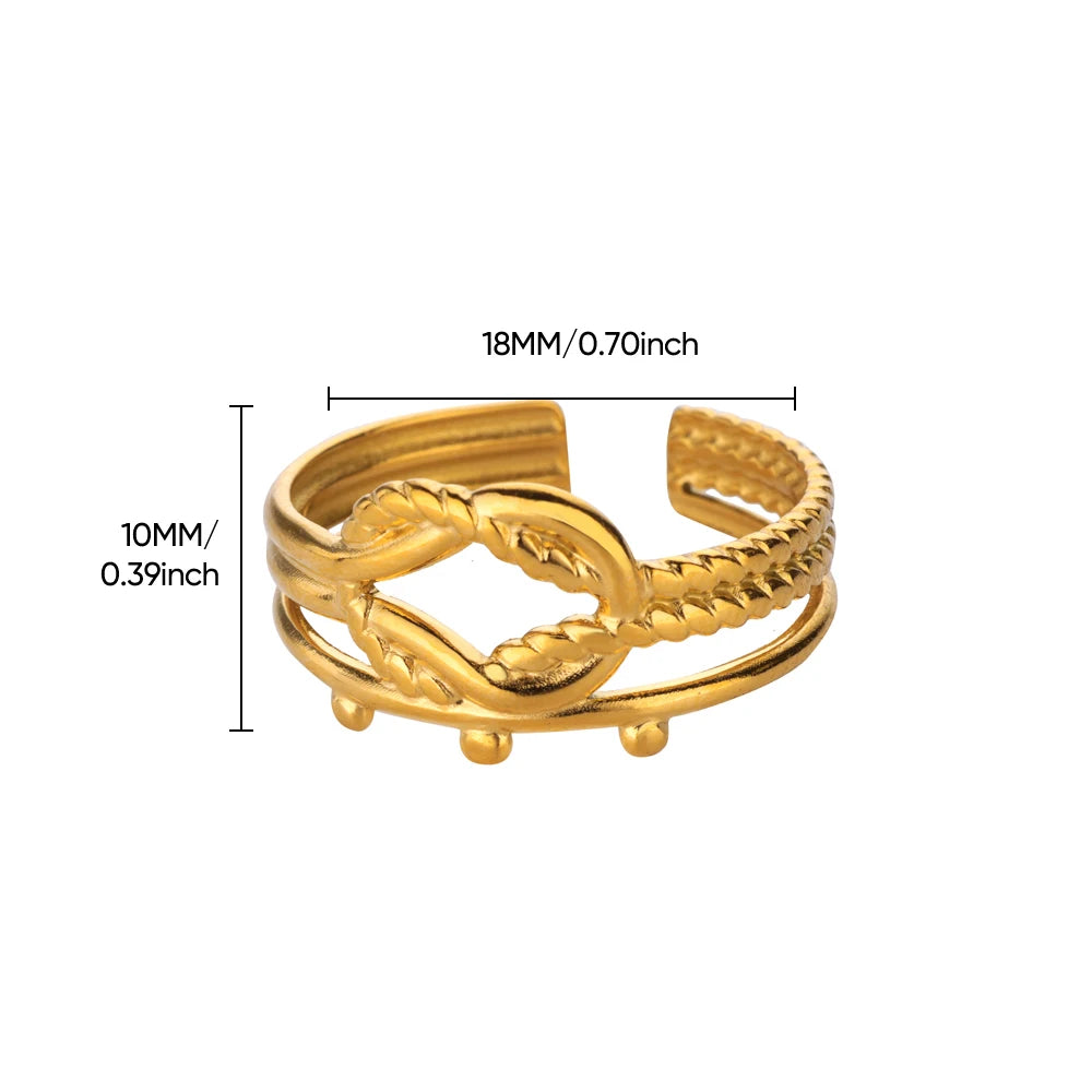 Glamoora Stainless Steel Geometric Hollow Ring