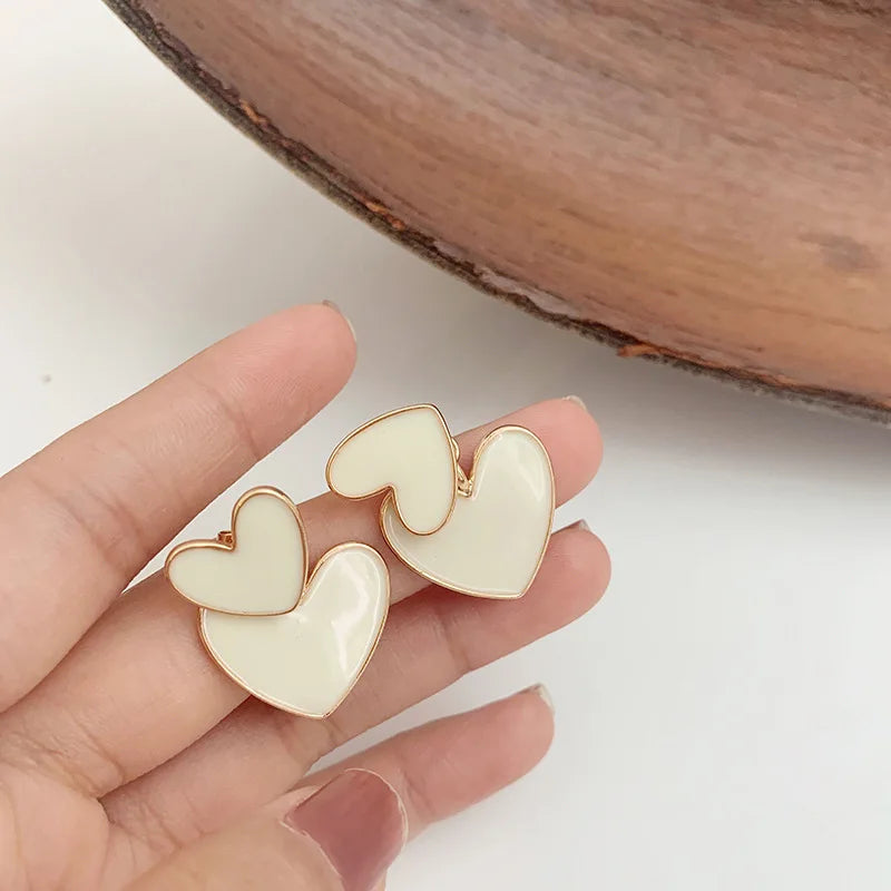 GLAMOORA Heart Pearl Drop Earrings