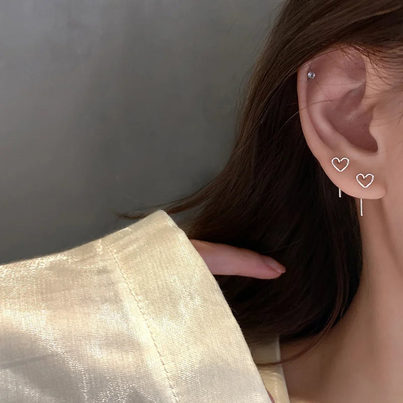 GLAMOORA Heart Pearl Drop Earrings