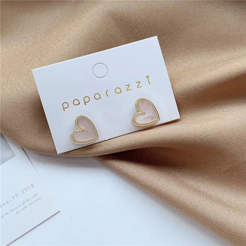 GLAMOORA Heart Pearl Drop Earrings