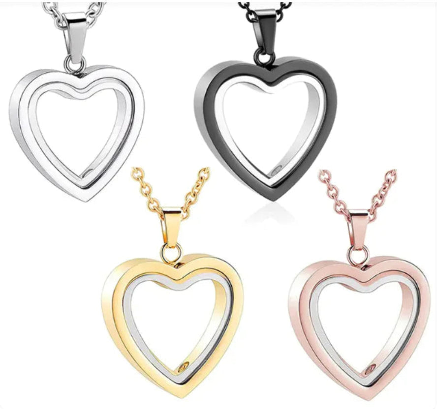 Glamoora - Peach Heart Multi-Color Memorial Locket