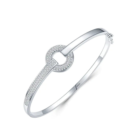 Glamoora - S925 Silver Women's Bracelet with Round Diamonds