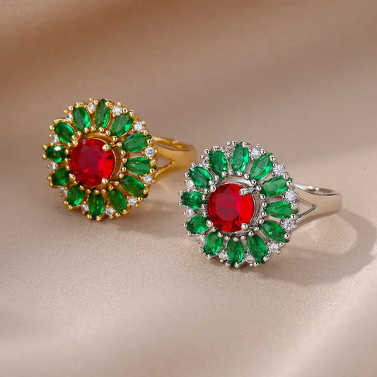 Glamoora Adjustable Colored zircon Ring for Women