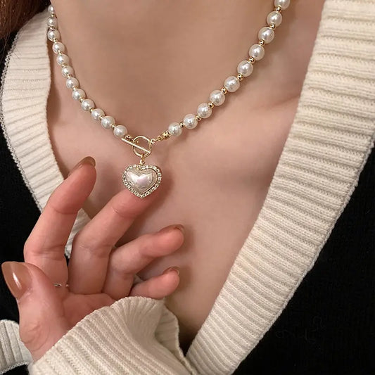 GLAMOORA Elegant Pearl Necklace