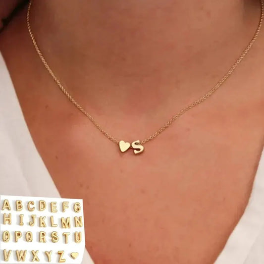 Glamoora 26 Letters Fashion Tiny Heart
