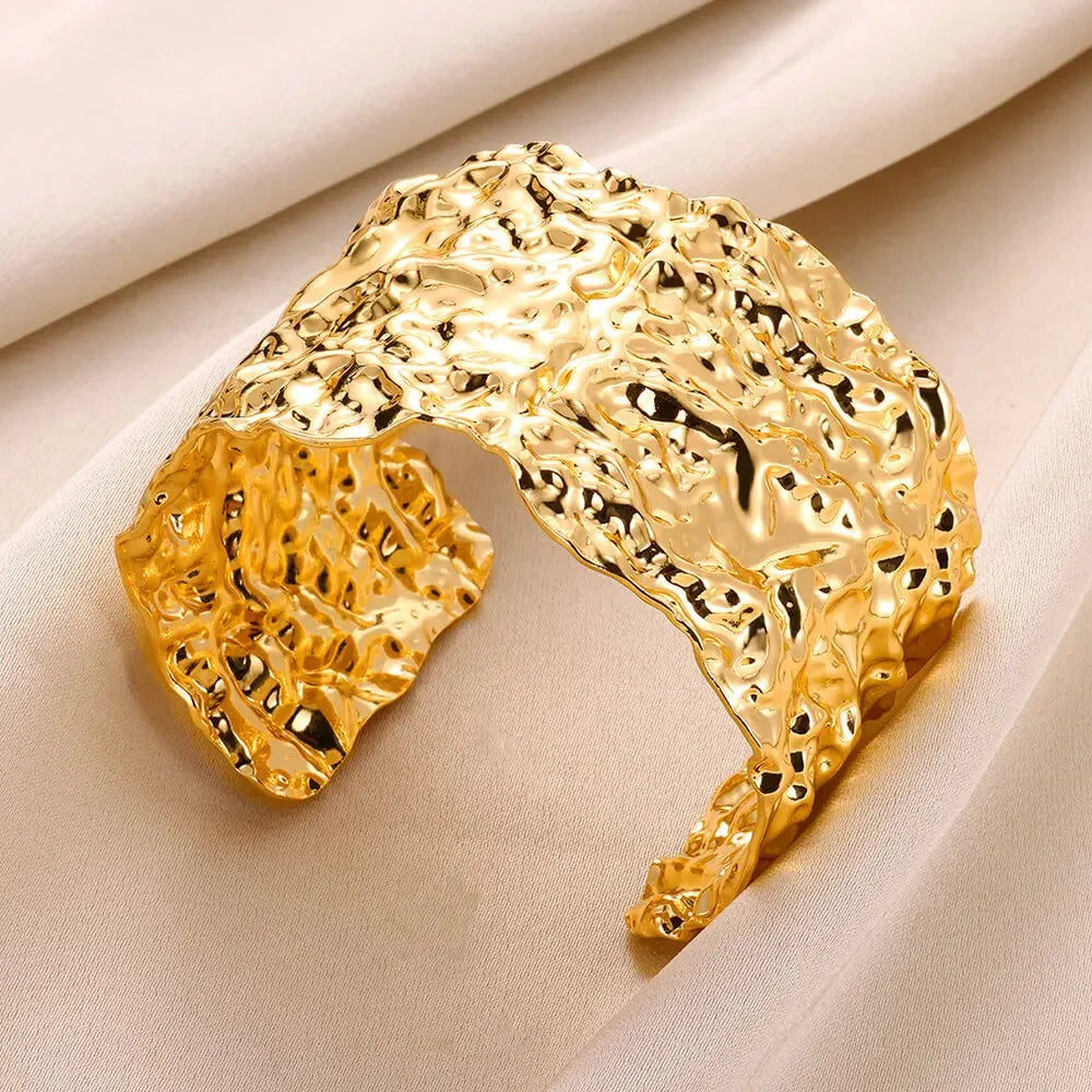 GLAMOORA Gold Cuff Bracelet